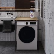 Стеллаж полка Бафрум 401 Ferrum-decor для стиральной машины 90x70,5x60,5 Черный металл ДСП Дуб Евок Прибрежный 16 мм (FRD-107574) FRD-107574 фото 2