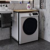 Стеллаж полка Бафрум 401 Ferrum-decor для стиральной машины 90x70,5x60,5 Черный металл ДСП Дуб Евок Прибрежный 16 мм (FRD-107574) FRD-107574 фото 3
