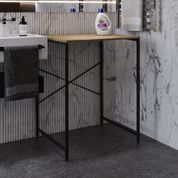 Стеллаж полка Бафрум 401 Ferrum-decor для стиральной машины 90x70,5x60,5 Черный металл ДСП Дуб Евок Прибрежный 16 мм (FRD-107574) FRD-107574 фото 4