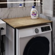 Стеллаж полка Бафрум 401 Ferrum-decor для стиральной машины 90x70,5x60,5 Черный металл ДСП Дуб Евок Прибрежный 16 мм (FRD-107574) FRD-107574 фото 1
