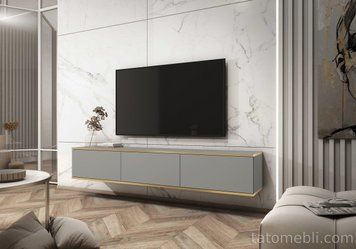 Тумба під телевізор навісна Perfect Home Оро / Oro 3-дверна RTV175 Сірий (PFH-091360) PFH-091360 фото