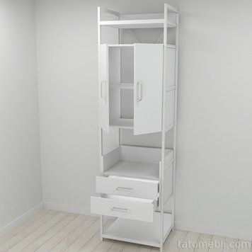 Шафа Гардероб Уні секція 5 серії Конект Ferrum-decor 220x60x50см Білий метал ДСП Білий 32 мм (FRD-104519) FRD-104519 фото