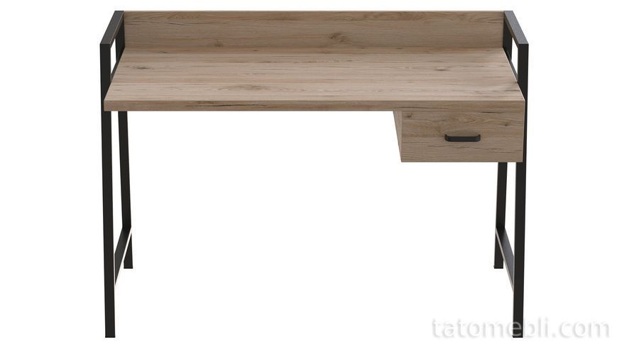 Письмовий стіл Ferrum-decor Комфорт 750x1000x600 Чорний метал ДСП Дуб Сан-Марино 32 мм (FRD-103423) FRD-103423 фото