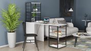 Стіл-тумба трансформер Смарт 3/2 з етажеркою Ferrum-decor 1430x1450x600 Чорний метал ДСП Біле 16 мм (FRD-105116) FRD-105116 фото 2