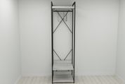 Шафа Гардероб Уні секція 1 серії Конект Ferrum-decor 220x60x50 см Чорний метал ДСП Бетон 32 мм (FRD-106874) FRD-106874 фото 5
