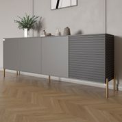 Комод на золотих металевих ніжках LION Грей 204x38x76,5 см Антрацит/Асфальт (LION-042666) LION-042666 фото 1