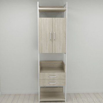 Шафа Гардероб Уні секція 5 серії Конект Ferrum-decor 220x60x50см Білий метал ДСП Дуб Сонома 32 мм (FRD-104521) FRD-104521 фото