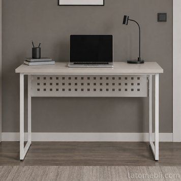 Стіл письмовий Майк Ferrum-decor 75x120x70 Білий метал ДСП Кашемір 32 мм (FRD-108325) FRD-108325 фото