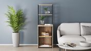 Стіл-тумба трансформер Смарт 3/2 з етажеркою Ferrum-decor 1430x1450x600 Чорний метал ДСП Дуб Сан-Марино 16 мм (FRD-105117) FRD-105117 фото 9