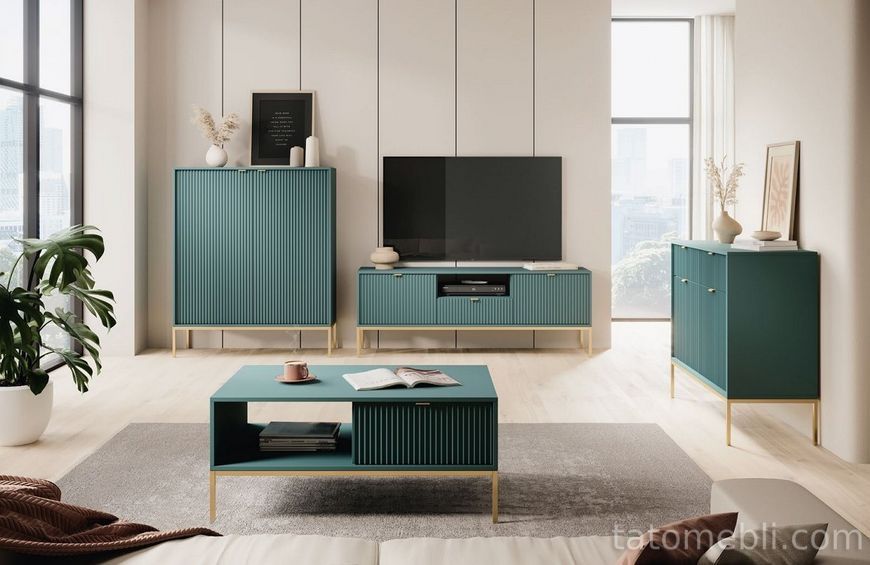 Комод Perfect Home Новая/Nova 2-дверный с 2 ящиками и золотыми ножками KSZ104 Лабрадор (PFH-091497) PFH-091497 фото