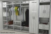 Шафа Гардероб Уні секція 1 серії Конект Ferrum-decor 220x60x50 см Сірий метал ДСП Бетон 32 мм (FRD-106876)
