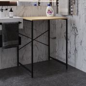 Стелаж-полиця Бафрум 401 Ferrum-decor для пральної машини 90x70,5x60,5 Чорний метал ДСП Дуб Кремона Торро 16 мм (FRD-107577) FRD-107577 фото 1