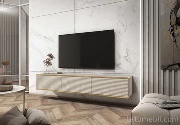 Тумба під телевізор навісна Perfect Home Оро / Oro 3-дверна RTV175 MDF Бежевий (PFH-091366) PFH-091366 фото