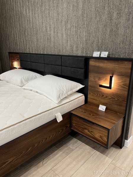 Кровать (каркас) Perfect Home Милтон/Milton 160 с мягким изголовьем двуспальная Каштан/антрацит (PFH-091084) PFH-091084 фото