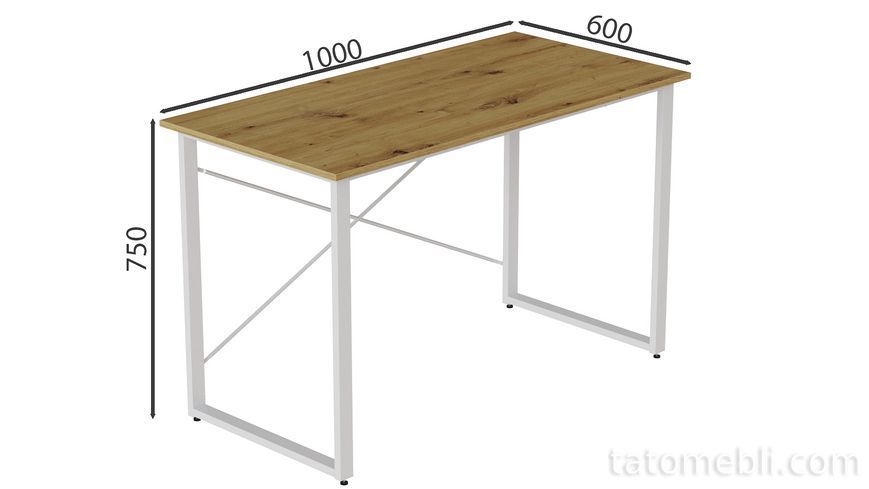 Комп'ютерний стіл Ferrum-decor Дейв 75x100x60 білий ДСП Дуб Артизан 32 мм (FRD-107026) FRD-107026 фото