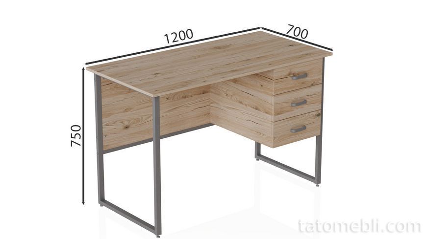 Комп'ютерний стіл Ferrum-decor Гаррі 75x120x70 сірий ДСП Дуб Сан-Марино 32мм (FRD-101479) FRD-101479 фото