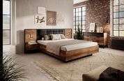 Тумбы прикроватные 2 шт. с подсветкой Perfect Home Милтон / Milton с 2 ящиками 1S/49 Каштан/антрацит (PFH-091082) PFH-091082 фото 5
