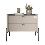 Тумба приліжкова LION Wood з двома шухлядами Кашемір (чорні ножки) (LION-041356) ТОП LION-041356 фото 2