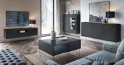 Тумба под телевизор Perfect Home Гармоны / Harmony 1-дверная с 2 ящиками и золотыми ножками RTV144 Черный/черный мрамор роял (PFH-091179) PFH-091179 фото 6