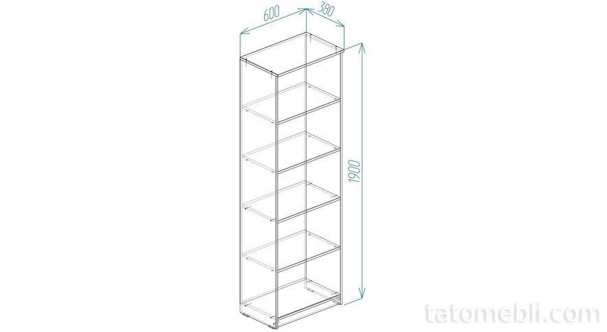Шафа Анжело Ferrum-decor на 5 полиць 1900x600x380 ДСП Бетон 16 мм (FRD-104976) FRD-104976 фото
