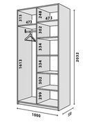 Шкаф Мадрид модуль M2-V1 (100х53х203.2) Белый VM7214 фото 2