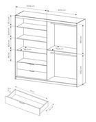 Шкаф полукупе Perfect Home Талли / Tally 4-дверный с зеркалом 4D2S/220 Дуб артизан/антрацит (PFH-091097) PFH-091097 фото 8