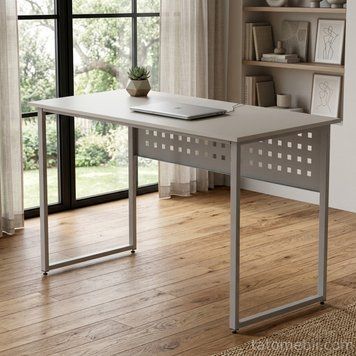 Стіл письмовий Майк Ferrum-decor 75x140x70 Сірий метал ДСП Кашемір 16 мм (FRD-108329) FRD-108329 фото