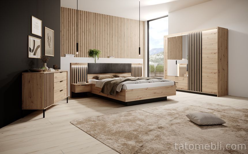 Шкаф полукупе Perfect Home Талли / Tally 4-дверный с зеркалом 4D2S/220 Дуб артизан/антрацит (PFH-091097) PFH-091097 фото