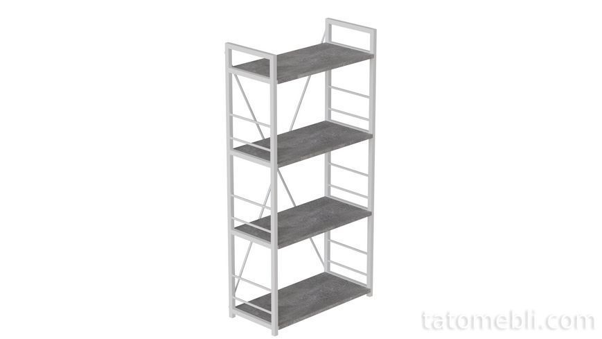 Етажерка 4/60 Ferrum-decor Серії Конект 120x60x28 білий ДСП Бетон 16мм (FRD-105528) FRD-105528 фото