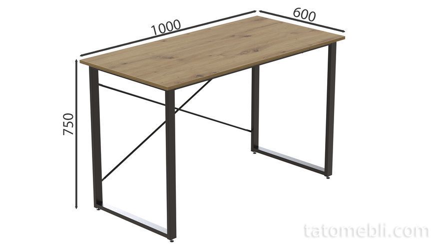 Комп'ютерний стіл Ferrum-decor Дейв 75x100x60 сірий ДСП Дуб Артизан 32 мм (FRD-107028) FRD-107028 фото