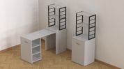 Стіл-тумба трансформер Смарт 4/1 з етажеркою Ferrum-decor 1430x1450x500 Чорний метал ДСП Біле 16 мм (FRD-105123) FRD-105123 фото 8