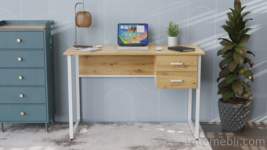 Комп'ютерний стіл Ferrum-decor Дакота 75x140x70 білий ДСП Дуб Артизан 16 мм (FRD-107279) FRD-107279 фото