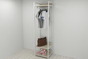 Шкаф Гардероб Уни секция 1 серии Конект Ferrum-decor 220x60x50см Белый металл ДСП Дуб Сонома 32 мм (FRD-104509) FRD-104509 фото 3