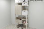 Шкаф Гардероб Уни секция 1 серии Конект Ferrum-decor 220x60x50см Белый металл ДСП Дуб Сонома 32 мм (FRD-104509) FRD-104509 фото 2