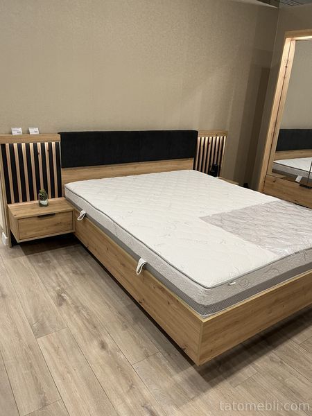 Ліжко (каркас) Perfect Home Таллі / Tally 160 з м'яким ізголів'ям двоспальне Дуб артизан/антрацит (PFH-091099) PFH-091099 фото