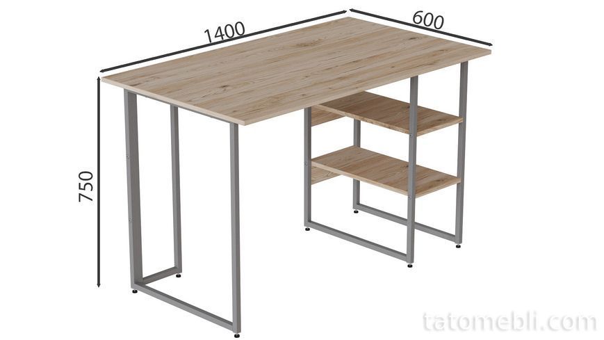 Комп'ютерний стіл Ferrum-decor Кевін 75x140x60 сірий ДСП Дуб Сан-Марино 32мм (FRD-101737) FRD-101737 фото