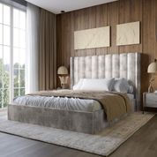 Двуспальная кровать с подъемным механизмом LION Нино 180x200 см SILK 104 Кофейный (LION-045024) LION-045024 фото 1