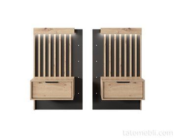 Тумби приліжкові 2 шт. Perfect Home Таллі / Tally з 2 шухлядами 1S/51 Дуб артизан/антрацит (PFH-091098) PFH-091098 фото