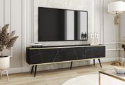 Тумба під телевізор Perfect Home Оро / Oro 3-дверна з чорними ніжками RTV175 Чорний мармур роял (PFH-091340) PFH-091340 фото 1