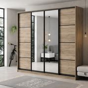 Шафа купе чотирьохдверна GBlack ST-2 Дуб Крафт сірий G10439 фото