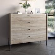 Комод с 4 ящиками LION Wood с черными ножками 100х90х45 см Дуб Сонома (LION-042980) LION-042980 фото 1