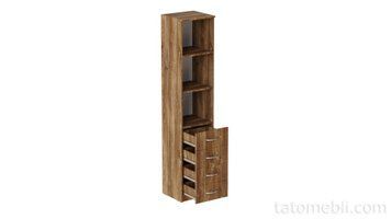 Пенал Анжело Ferrum-decor на 3 полиці з 4 шухлядами 1900x400x380 ДСП Дуб Таверна 16 мм (FRD-104928) FRD-104928 фото