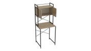 Стеллаж полка Бафрум 404 Ferrum-decor для стиральной машины 178x70,5x60,5 Черный металл ДСП Дуб Сонома 16 мм (FRD-107383) FRD-107383 фото 6