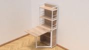 Стіл книжка з етажеркою Практик 2 Ferrum-decor 1555x640x990 Білий метал ДСП Дуб Сонома 16мм (FRD-104635) FRD-104635 фото 3