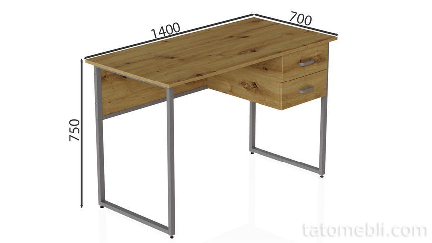 Компьютерный стол Ferrum-decor Дакота 75x140x70 серый ДСП Дуб Артизан 32мм (FRD-107282) FRD-107282 фото