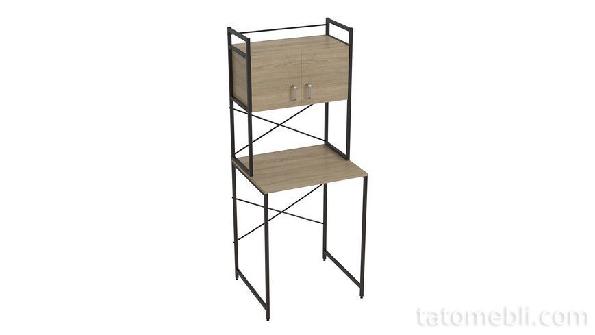 Стеллаж полка Бафрум 404 Ferrum-decor для стиральной машины 178x70,5x60,5 Черный металл ДСП Дуб Сонома 16 мм (FRD-107383) FRD-107383 фото