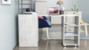 Стол-тумба трансформер Смарт 4/1 с этажеркой Ferrum-decor 1430x1450x500 Черный металл ДСП Бетон 16 мм (FRD-105129) FRD-105129 фото 9