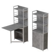 Стол книжка с этажеркой Практик 2 Ferrum-decor 1555x640x990 Белый металл ДСП Бетон 16 мм (FRD-104638) FRD-104638 фото 1
