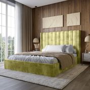 Двуспальная кровать с подъемным механизмом LION Нино 180x200 см SILK 202 Авокадо (LION-045027)