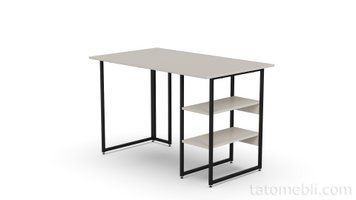 Стіл письмовий Кевін Ferrum-decor 75x100x70 Чорний метал ДСП Кашемір 16 мм (FRD-108135) FRD-108135 фото